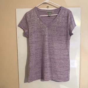 Embellished purple vneck tshirt😍💜